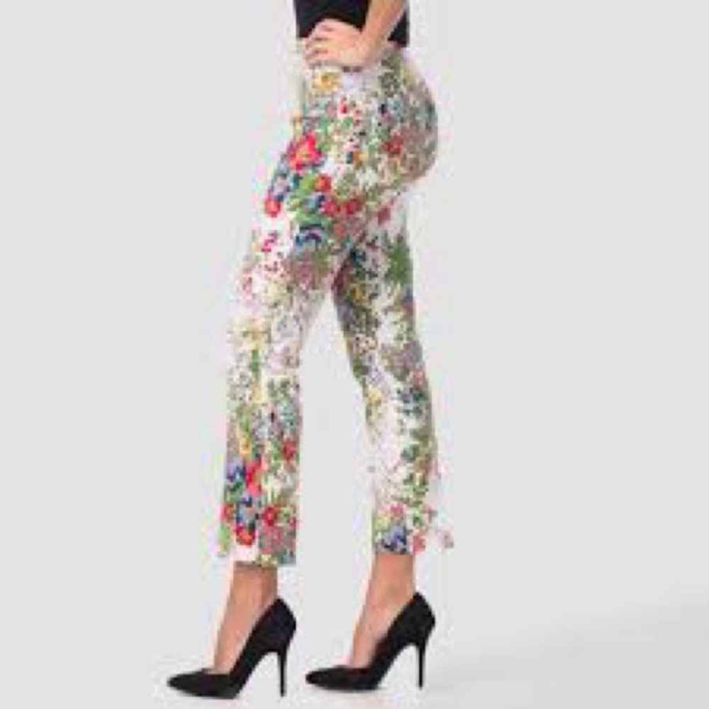 Joseph Ribkoff Off White floral Ankle Jeans